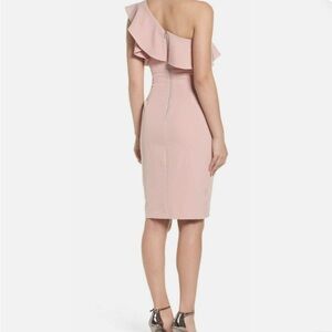 Bardot Pink Sheath Midi Dress for Wedding Guests
